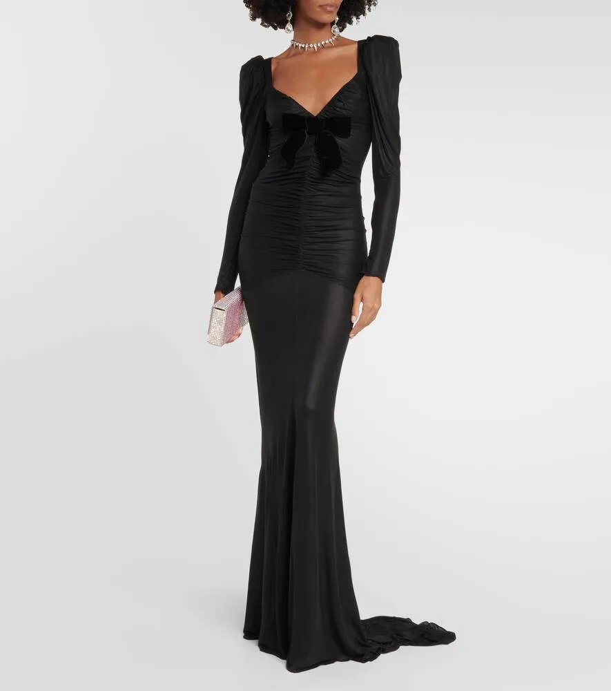 Alessandra Rich Draped satin maxi dress
