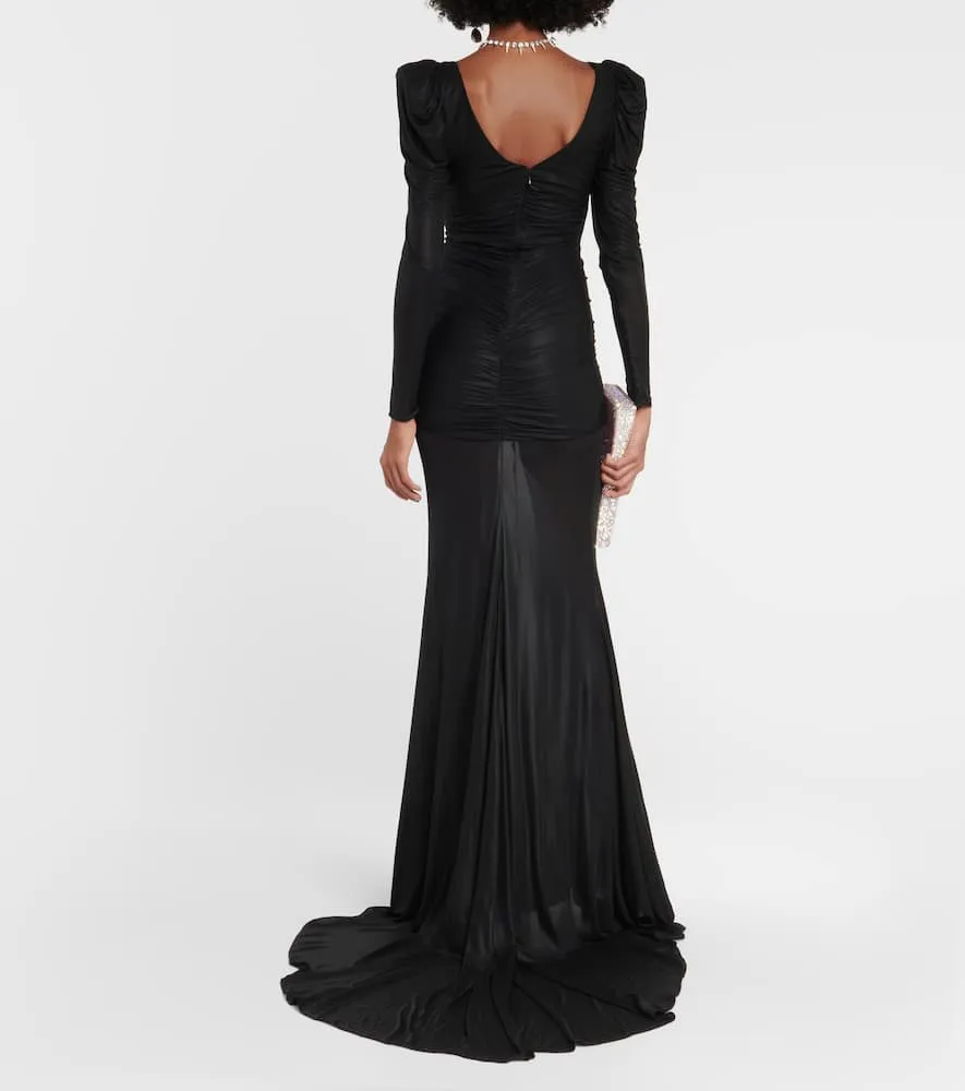 Alessandra Rich Draped satin maxi dress