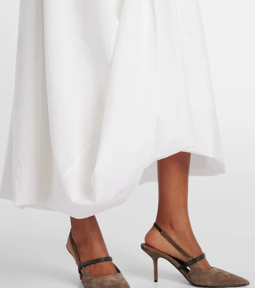 Brunello Cucinelli Cotton-blend midi dress