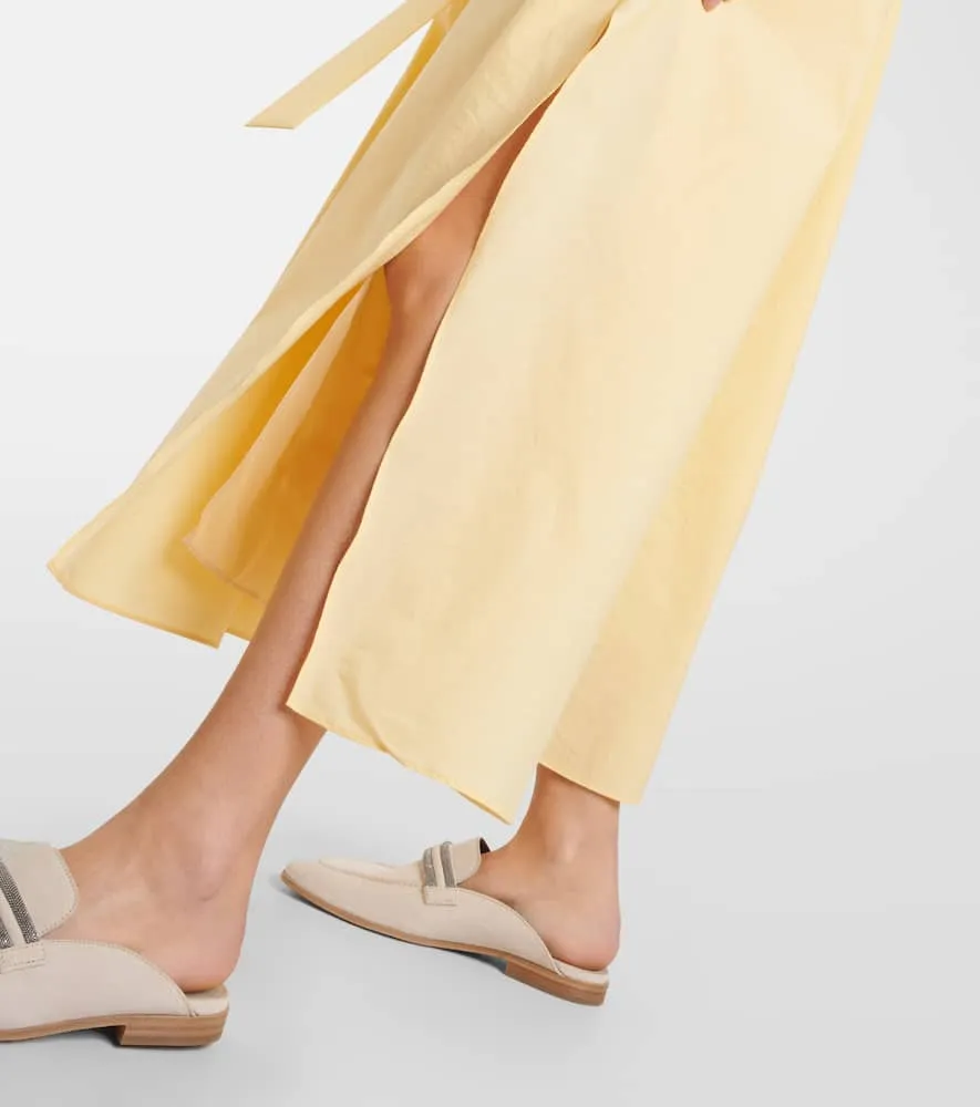 Brunello Cucinelli Cotton-blend poplin midi dress
