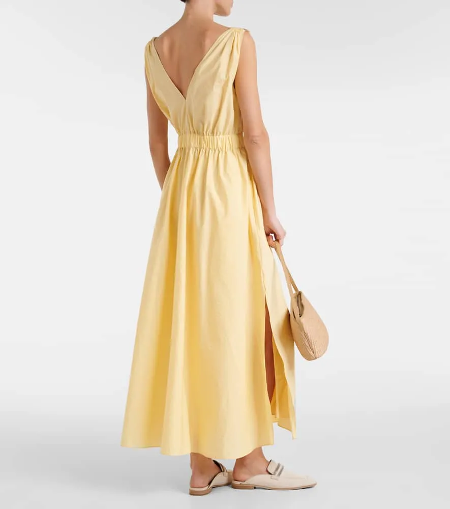 Brunello Cucinelli Cotton-blend poplin midi dress