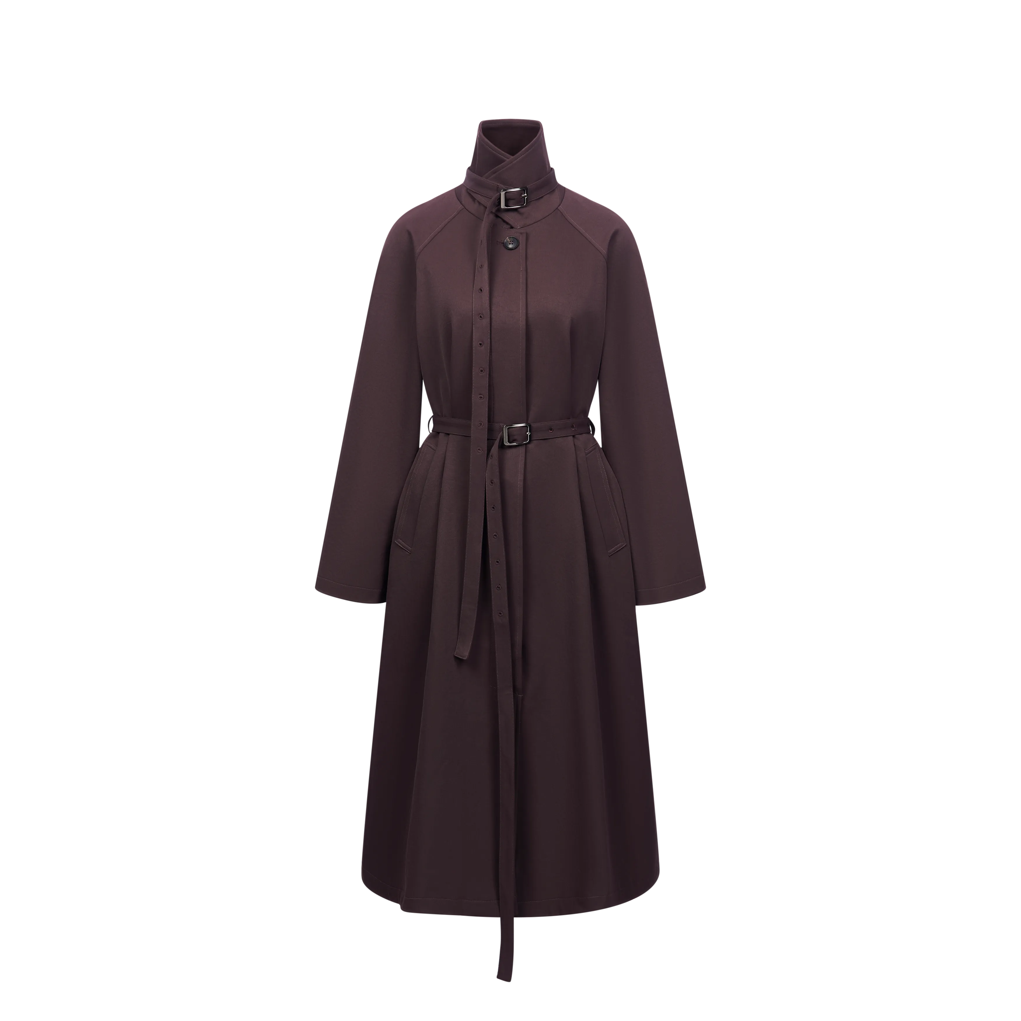 Burgundy Long Trench Coat