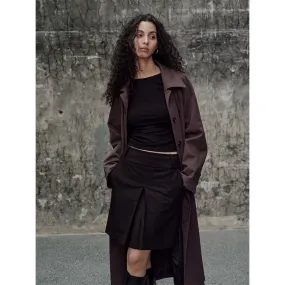 Burgundy Long Trench Coat
