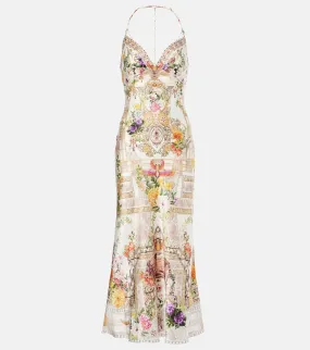 Camilla Chain-detail silk maxi dress