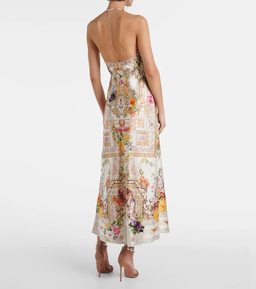Camilla Chain-detail silk maxi dress