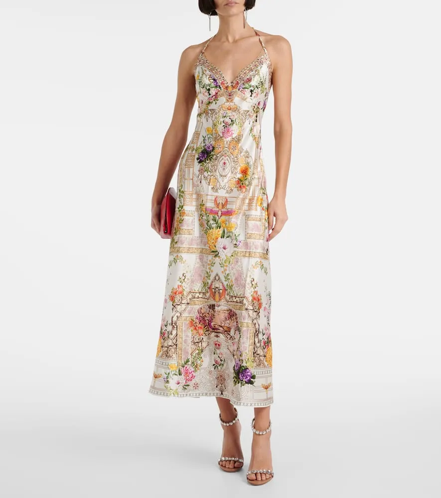 Camilla Chain-detail silk maxi dress
