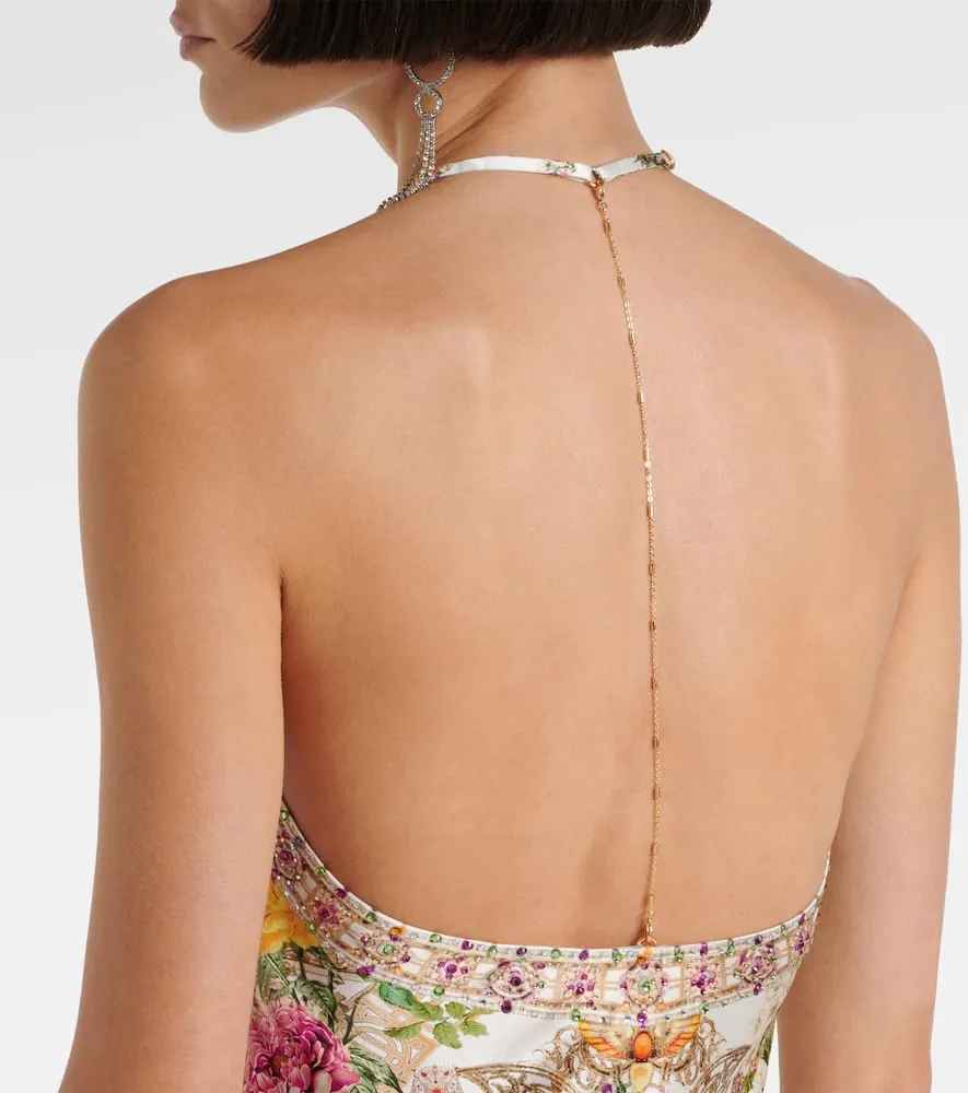 Camilla Chain-detail silk maxi dress