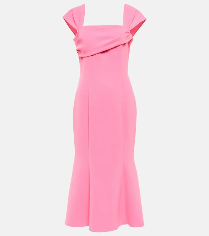 Carolina Herrera Square-neck midi dress