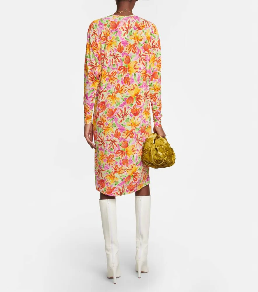 Dries Van Noten Floral-print jersey midi dress