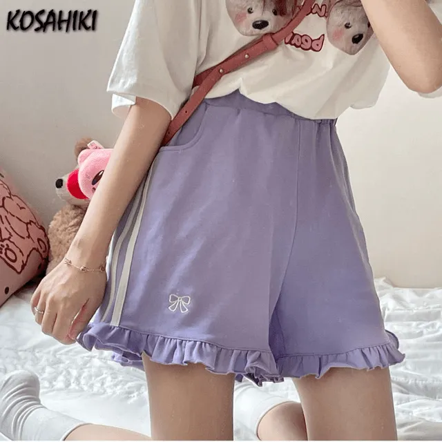 Kawaii Bow Aesthetic Loose High Waist Shorts