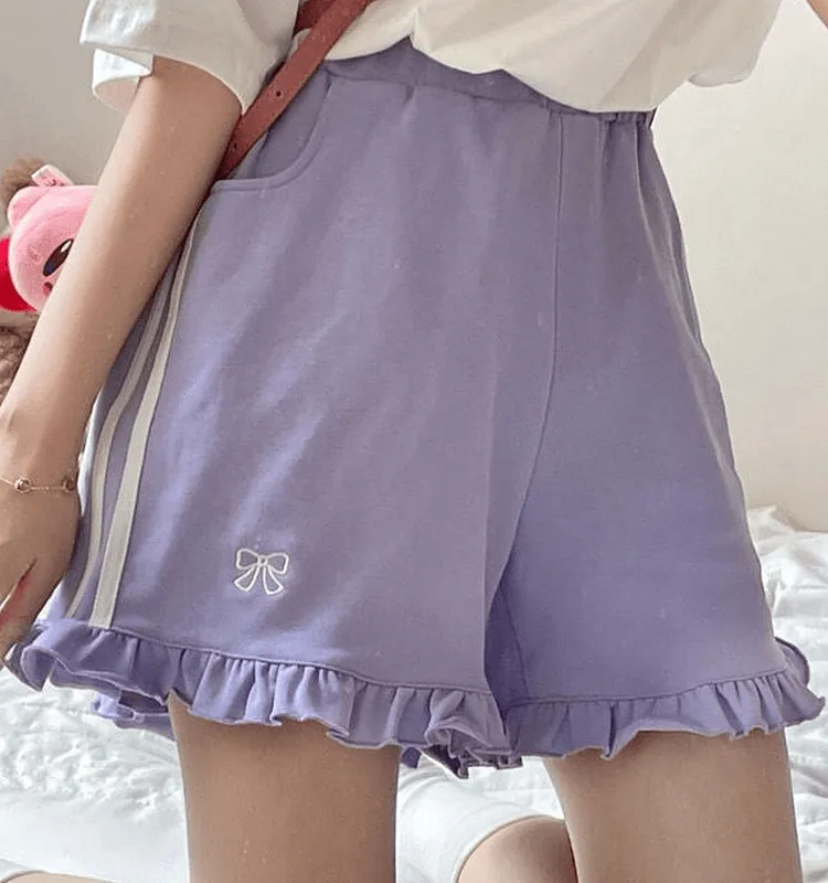 Kawaii Bow Aesthetic Loose High Waist Shorts