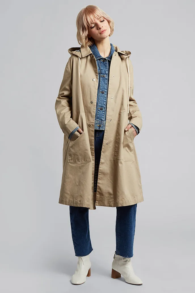 Louisette Removable Hood Showerproof Coat
