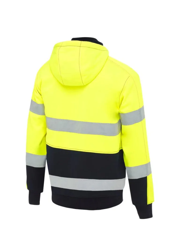 TAPED HI VIS ZIP FLEECE HOODIE WITH SHERPA LINING